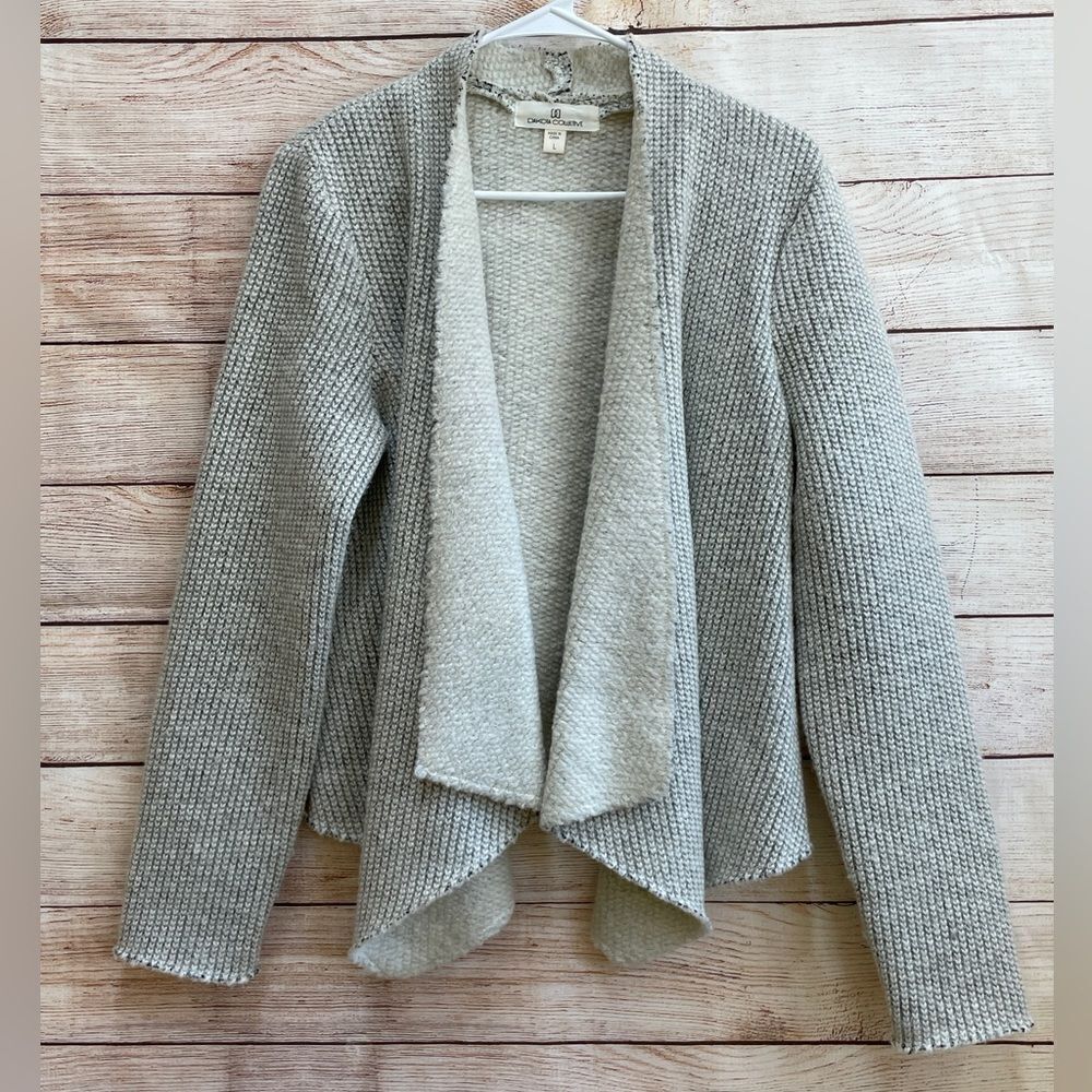 DAKOTA COLLECTIVE OPEN FRONT WOOL‎ BLEND SWEATER IN GRAY